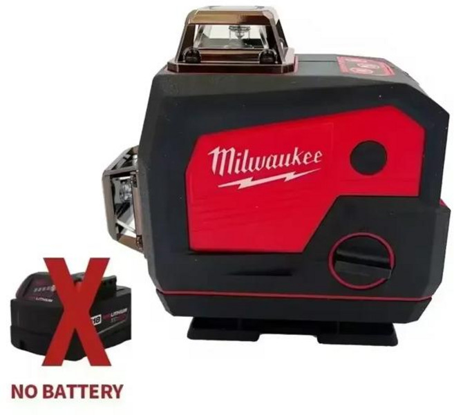 밀워키 16라인 레이저 레벨 미터 혼 기능 360 ° 18V용 수평 및 수직 교차 녹색광 자체 수평 조정 도구, 01 NoBattery