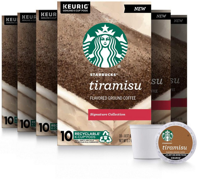 스타벅스 K-컵 커피 팟 티라미수 Starbucks K-Cup Coffee Pods Tramisu, 6개, 10개입