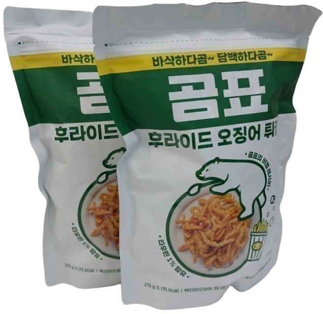 곰표 후라이드 오징어 튀김 270g X 2봉, 2개