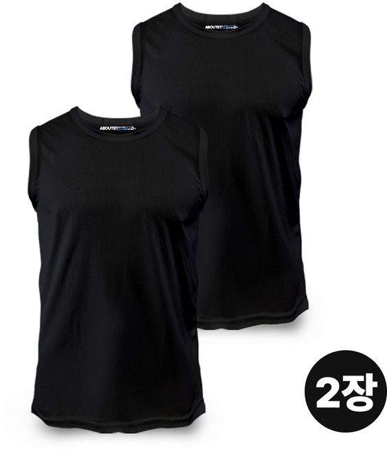 어바웃스탠다드 남성용 쿨론 빅사이즈 베이직 머슬 쿨 민소매 런닝 2장 세트 M-7XL
