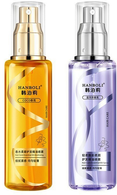 韓泊莉 藍風鈴香氛護髮精油噴霧, 1個, 【2瓶組合裝】金色+紫色