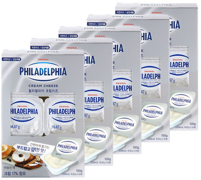 필라델피아 포션 미니크림치즈 16.67g, 500.1g, 1개