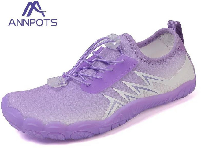 여성 맨발 물 수영 피트니스 크로스 트레인 비치 워터 야외 아쿠아 운동화 넘어 가고, 07 35, 01 빠른, 03 Purple, 1개