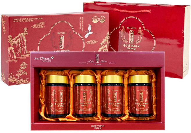 6년근 발효홍삼 농축액 컴파운드K 홍삼정 명절선물, 4개, 240g