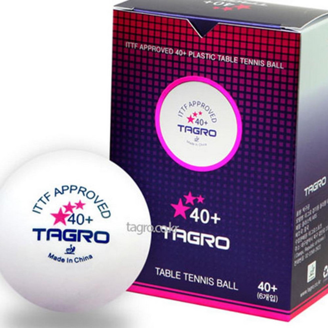 (올핀) 타그로 - ABS 40+시합구/6입/탁구/탁구공/플라스틱공/경기용, 1개