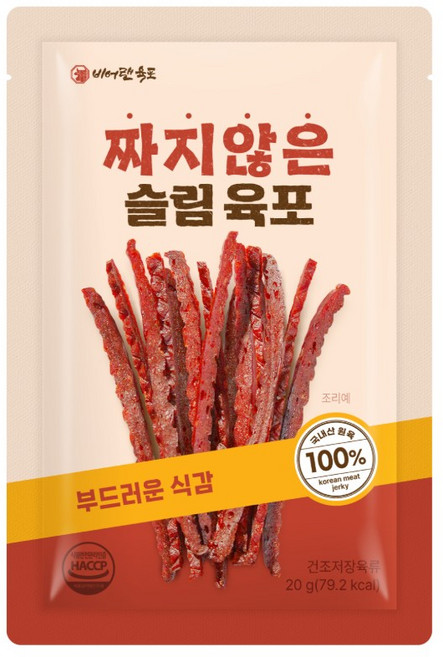 비어랜 육포 짜지않은 수제 슬림 육포 오리지널맛, 1개, 20g
