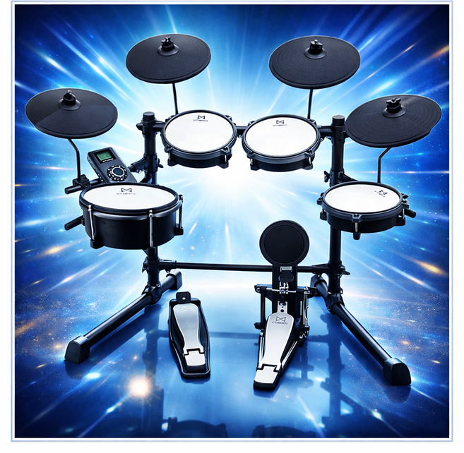 NovaniX 리얼한 전자드럼 초보자용 입문용 가정용 연습용 드럼세트 올메쉬 조용한 버스킹, M10-43