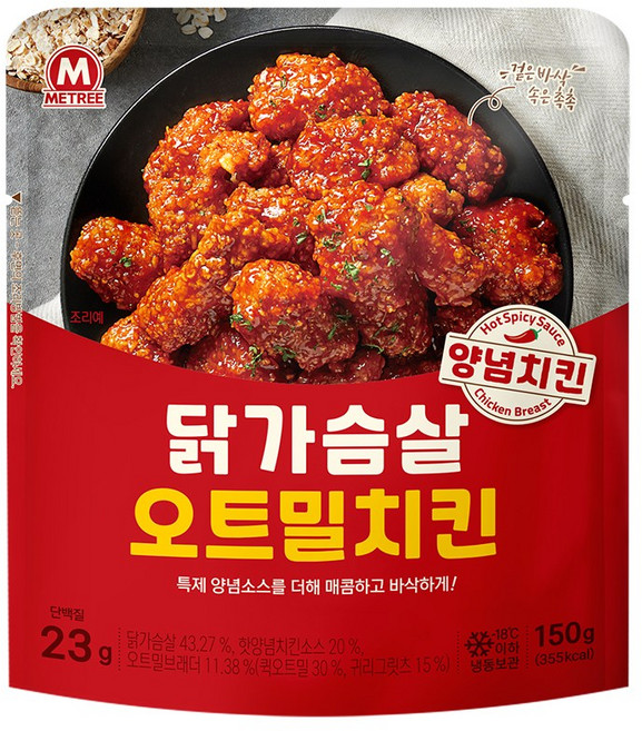 미트리 닭가슴살 오트밀치킨 양념치킨, 150g, 30개