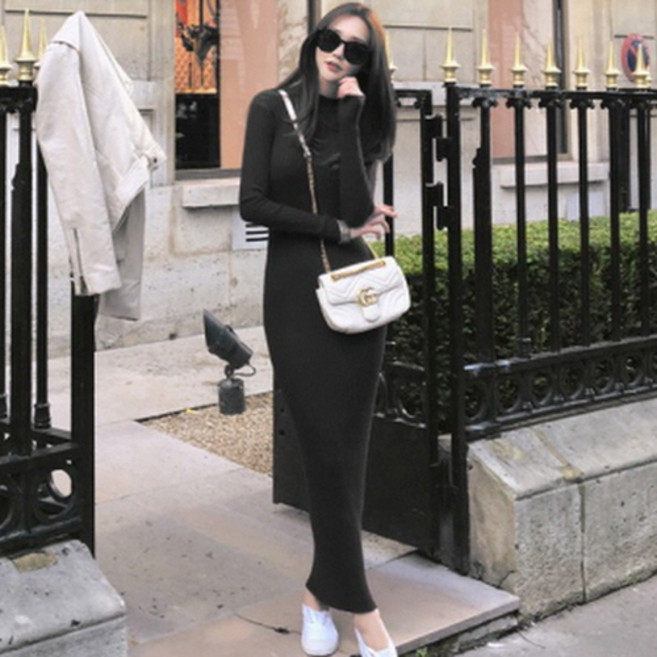 뉴욕멋쟁이 론리 골지 롱니트원피스