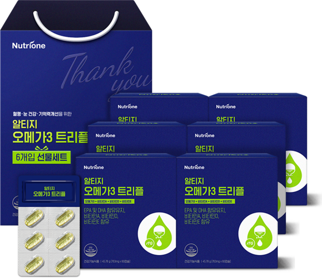 뉴트리원 알티지 오메가3 트리플 선물세트, 60정, 6개