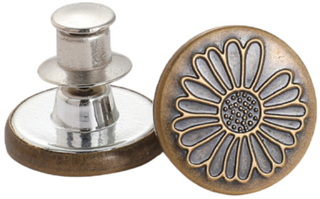 腰圍調整扣 收腰神器 褲子調節扣 牛仔褲免釘釦 褲頭調整扣 可拆鈕扣, 5個, 小雛菊, 小雛菊