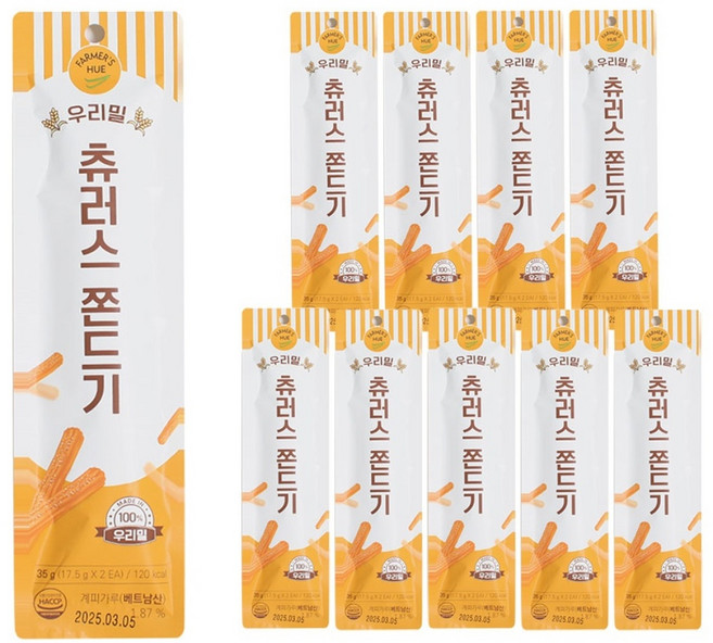 파머스휴 우리밀 츄러스쫀드기, 10개, 35g