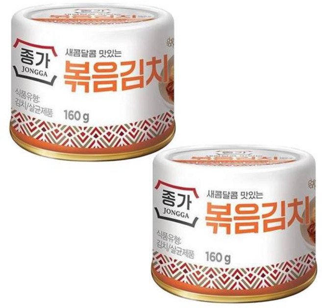 고소한맛 볶음김치 캔 종가, 160g, 2개