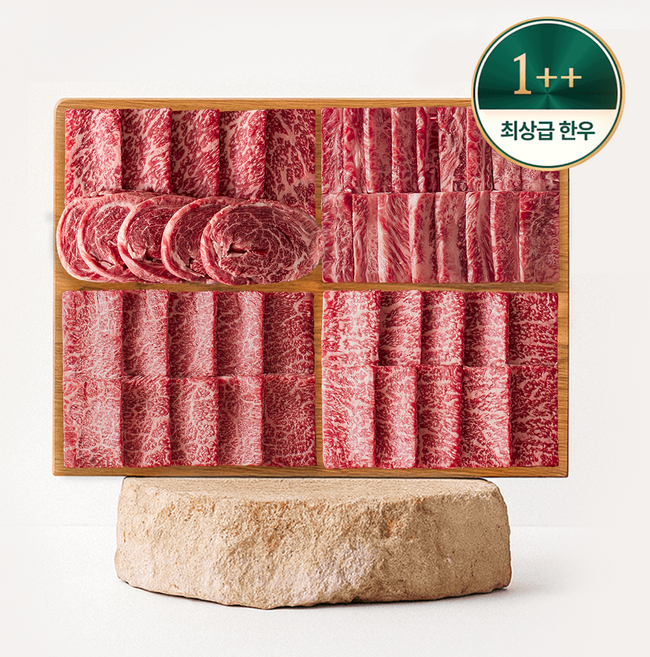 1++등급 한우선물세트 럭셔리세트 고급포장 (꽃등심 300g 갈비살 300g 살치살 300g 채끝살 300g), 1개
