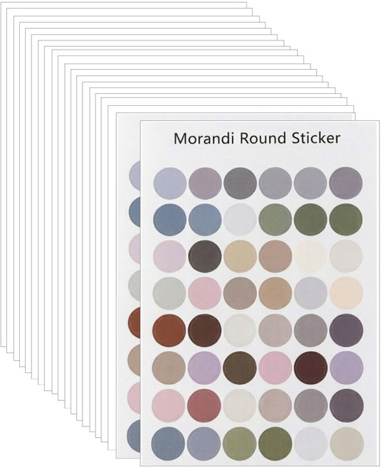 라운드 도트 스티커 20장, 1개, S2401 블루모란디 960pcs