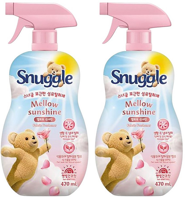 스너글 섬유탈취제 햇빛건조향 멜로우 선샤인 본품, 470ml, 2개