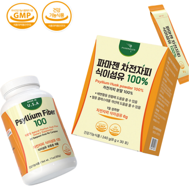 PHARMAGEN 차전자피 식이섬유 100%, 144g, 1개