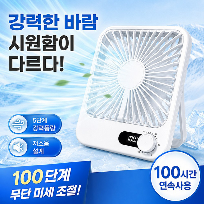 USB 충전식 저소음 휴대용 미니 책상 화장대 캠핑용 책상용 사무실 손 선풍기 1개, 화이트, A001