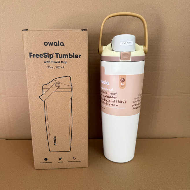 오왈라 Owala FreeSip Sway 스테인리스 스틸-30 온스 890ml, 베이지