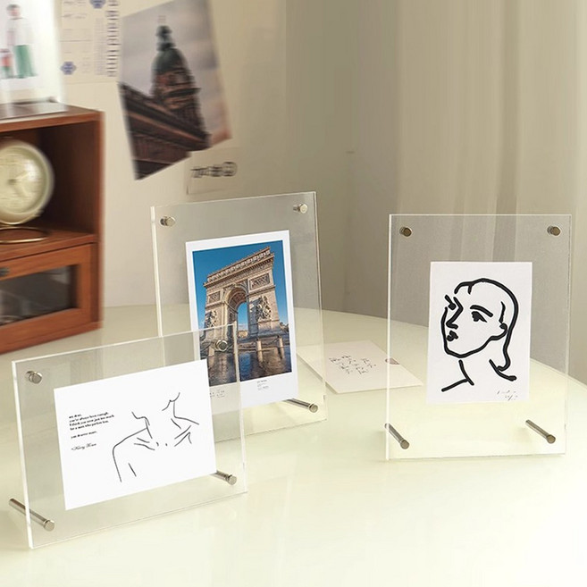 라라공방 인테리어 벽걸이 스탠드 투명 아크릴 액자, 1개