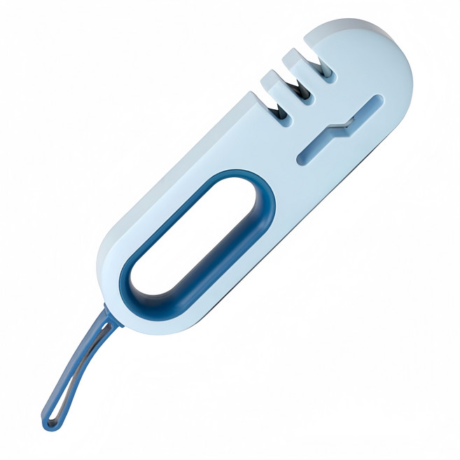 多功能家用磨刀器 廚房刀具快速研磨工具 安全防滑設計 輕鬆恢復刀刃鋒利, 藍色, 1個