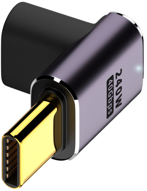 USB4.0全功能轉接頭 彎頭U型多角度, 1個, 240W 40GB TC母轉公立彎, 240W 40GB TC母轉公立彎030-87