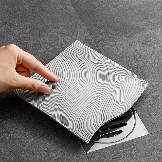 KOEWEI 하수구 덮개 냄새차단 벌레 방지 배수구 덮개 2p, 15cm x 15cm, 회색, 2개