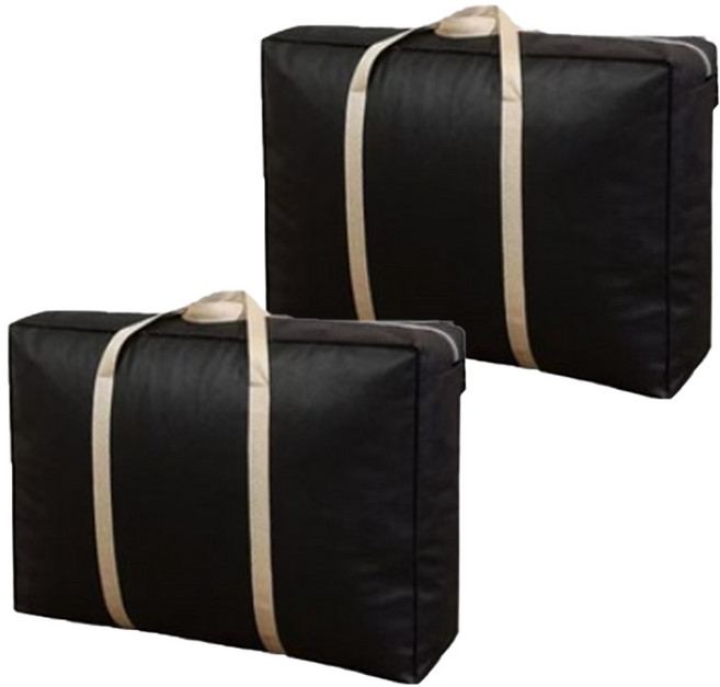 1+1 라이프핵 특대형 이불가방 옷 이불 보관함 정리함, 1세트, 블랙+블랙