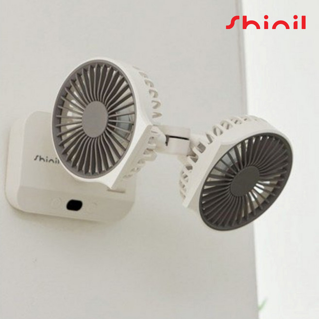 신일 무선 더블헤드 소형 벽걸이 선풍기, 블랙