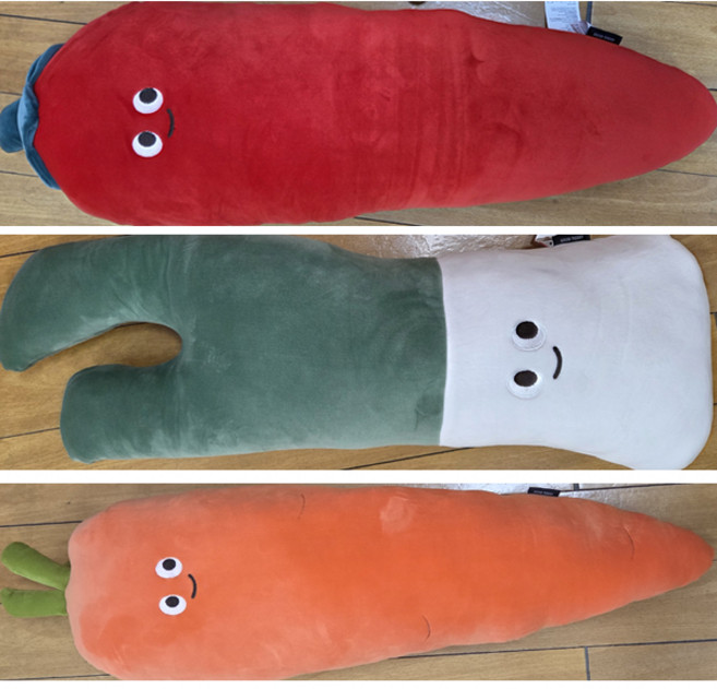 야채모양 바디필로우 3종택1 홍고추 파 당근, 2. 파
