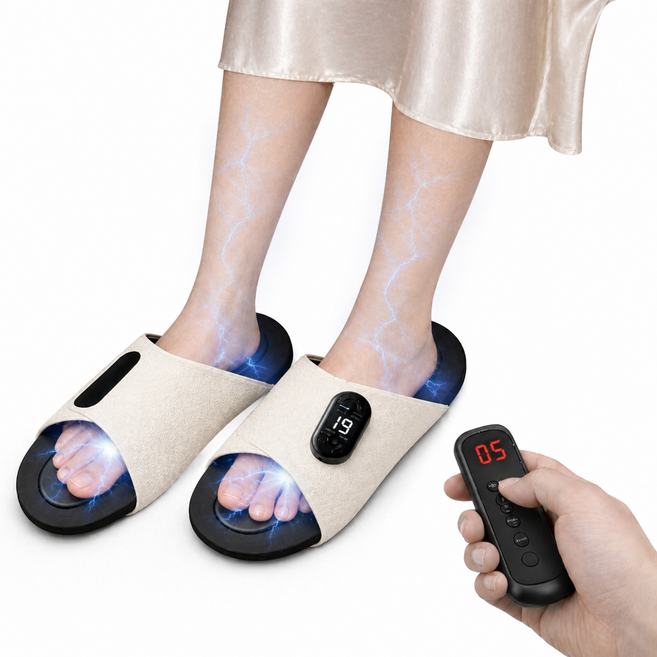 신으면 끝 세븐스웨이브 저주파 발맛사지기 슬리퍼 ems 안마기, 세트, 발바닥 슬리퍼형