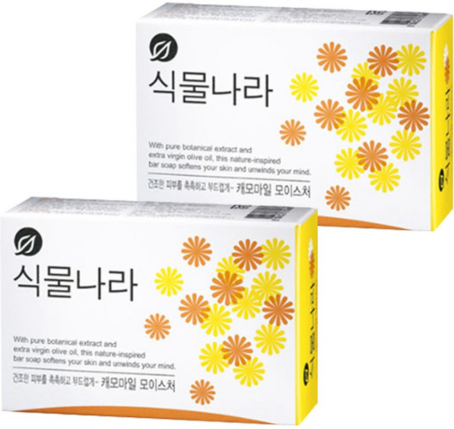 식물나라 캐모마일 모이스처 비누, 100g, 2개입