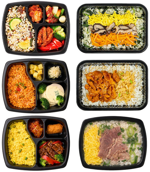 굿스푼 가벼운 200 칼로리 대 도시락 국밥 나물 전주 비빔밥 다양한 일주일 식단관리, 1.21kg, 1세트