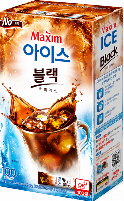동서 맥심 아이스 커피믹스 블랙 100포 (5.9G*100입), 5.9g, 100개입, 1개