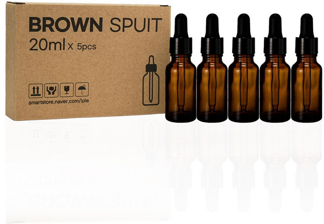닥터보틀 갈색병 스포이드 유리용기, 스포이드 20ml, 5개, 브라운