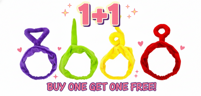 비비몰 1+1 텔레토비 세안밴드 헤어밴드 보라돌이 뽀 뚜비 나나 머리띠, 보라돌이/나나