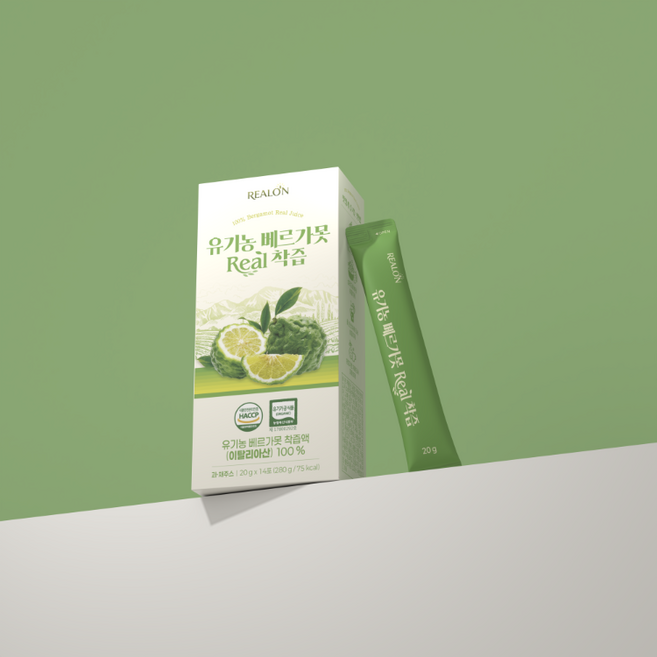 100% REALON 유기농 베르가못 리얼 착즙 NFC [원산지 이탈리아] 14포 [원산지:이탈리아], 1박스, 20g