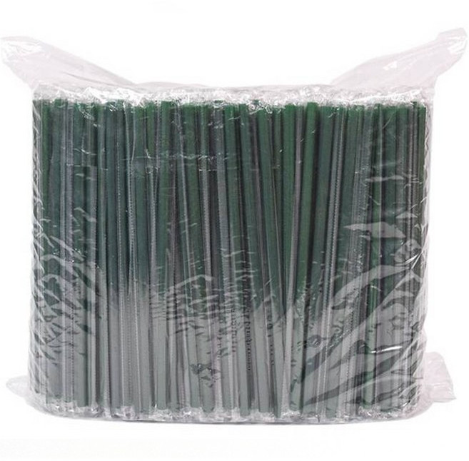대성산업 개별포장 일자 스트로우 녹색 25cm, 500개, 1세트