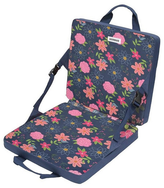 JLDTOP 2-Fold Stadium Bleacher Seat 4CM Thick Portable Cushion with Back Support Lightweight Outd