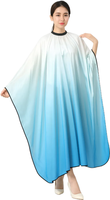 옐로구르미 미용실 커트보 그라데이션 헤어 정전기 방지 대형 고급, 1개, 화이트_블루 그라데이션 커트보