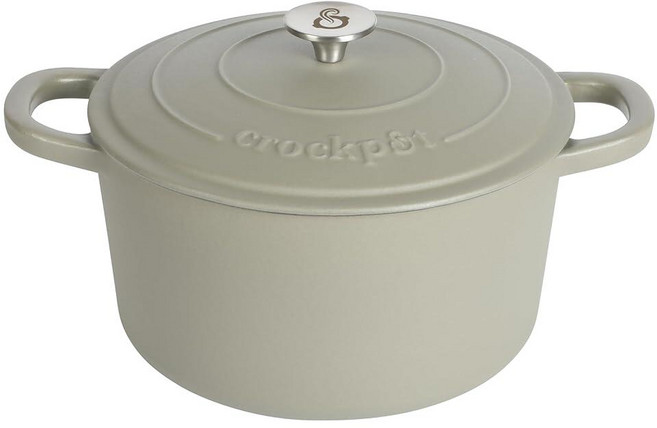 Crock Pot Artisan 원형 에나멜 주철 더치 오븐 5쿼트 선셋 오렌지 260917, 7쿼트, 무광 그린