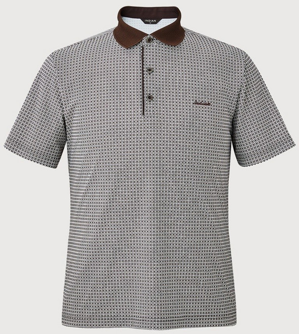 인디안 [26년 여름 최저가] 고급 폴리스판 미니멀 패턴 반팔 카라티셔츠 MIFAS5M2331BC