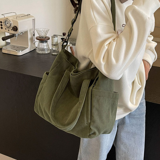 리바앤코 코듀로이 빅사이즈 숄더백 여성용 데일리 캐주얼가방
