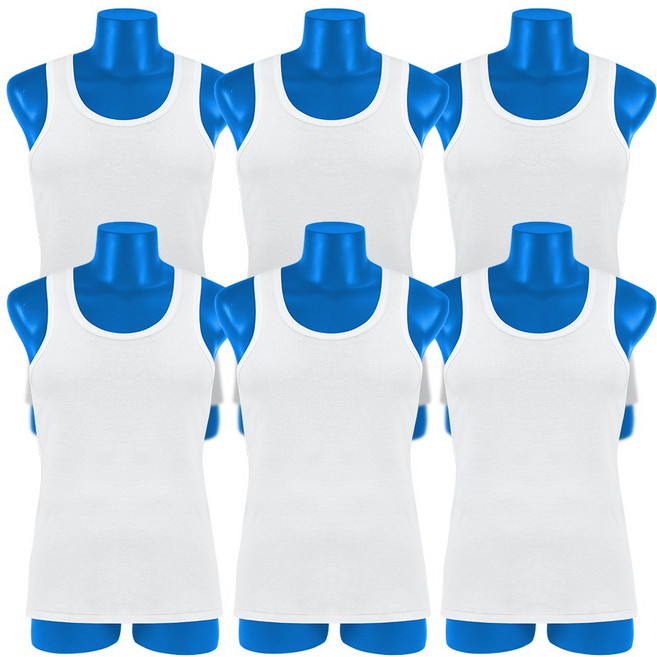 제임스딘 남자 런닝 6장 순면100% 나시 민소매 메리야스