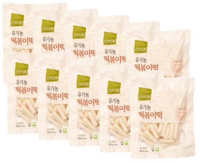 올가 유기농 떡볶이떡, 10개, 500g