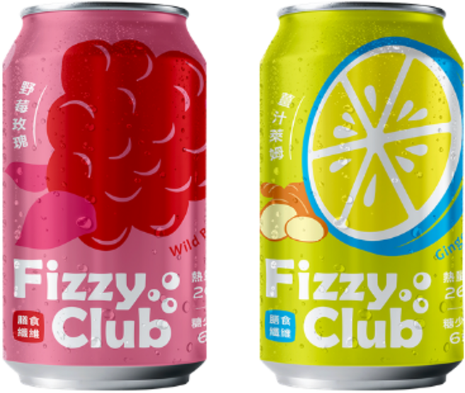 Fizzy Club 果醋氣泡飲 綜合體驗組 薑汁萊姆 野莓玫瑰, 24個, 330ml