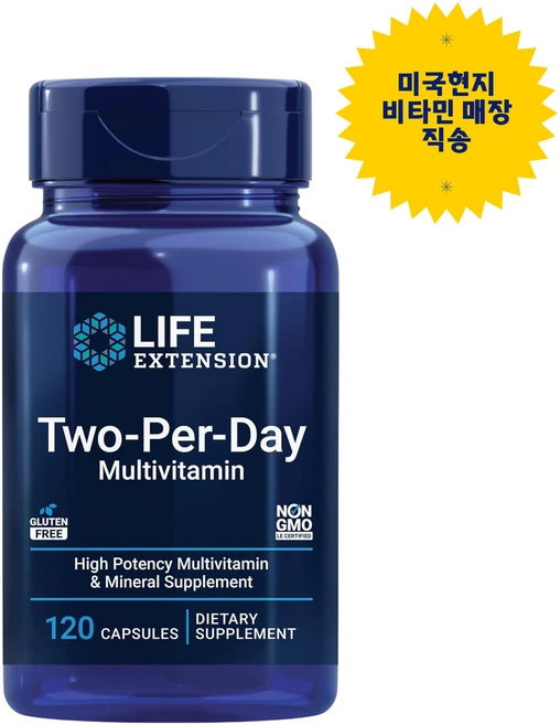 라이프익스텐션 투-퍼-데이 멀티비타민 캡슐, 3개, 120정 - 쿠팡