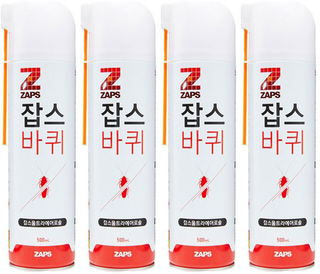 잡스 울트라에어로솔 살충제, 500ml, 4개