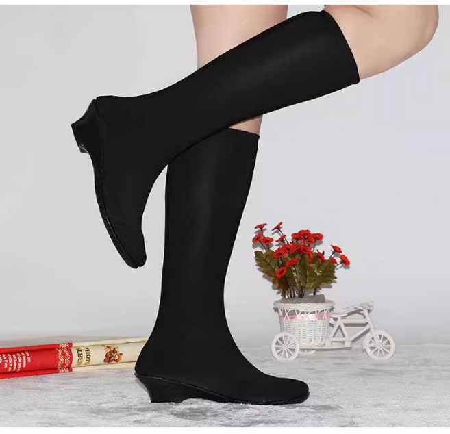 쌍천 3CM 여성 라인댄스부츠 댄스화 줌바 라틴 미들힐 방송댄스부츠 A25102212