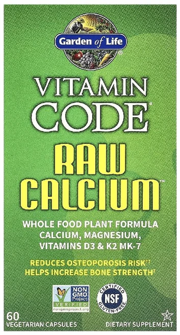 가든오브라이프 비타민 코드 Vitamin Code RAW Calcium 칼슘 캡슐 60정, 1개 - 쿠팡